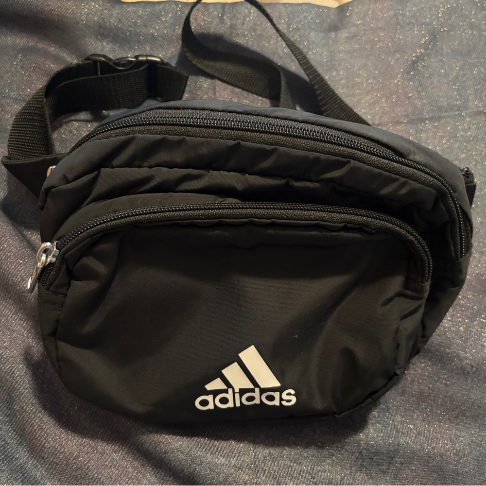adidas Black Waist Bag with White Logo - Men's Belt Pack